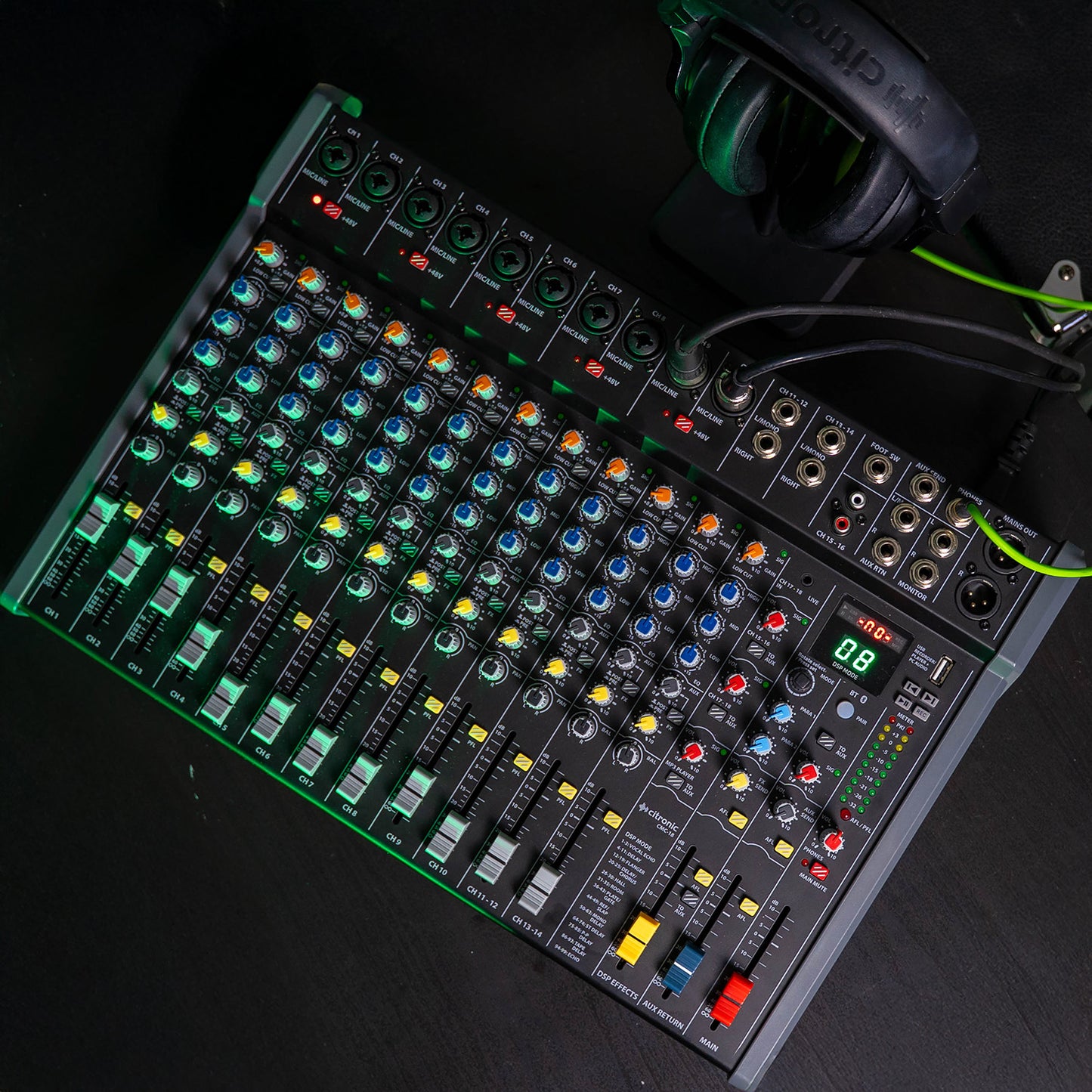 Citronic CMC-series 18 Channel Mixing Console - DSP & USB/PC/BT Player