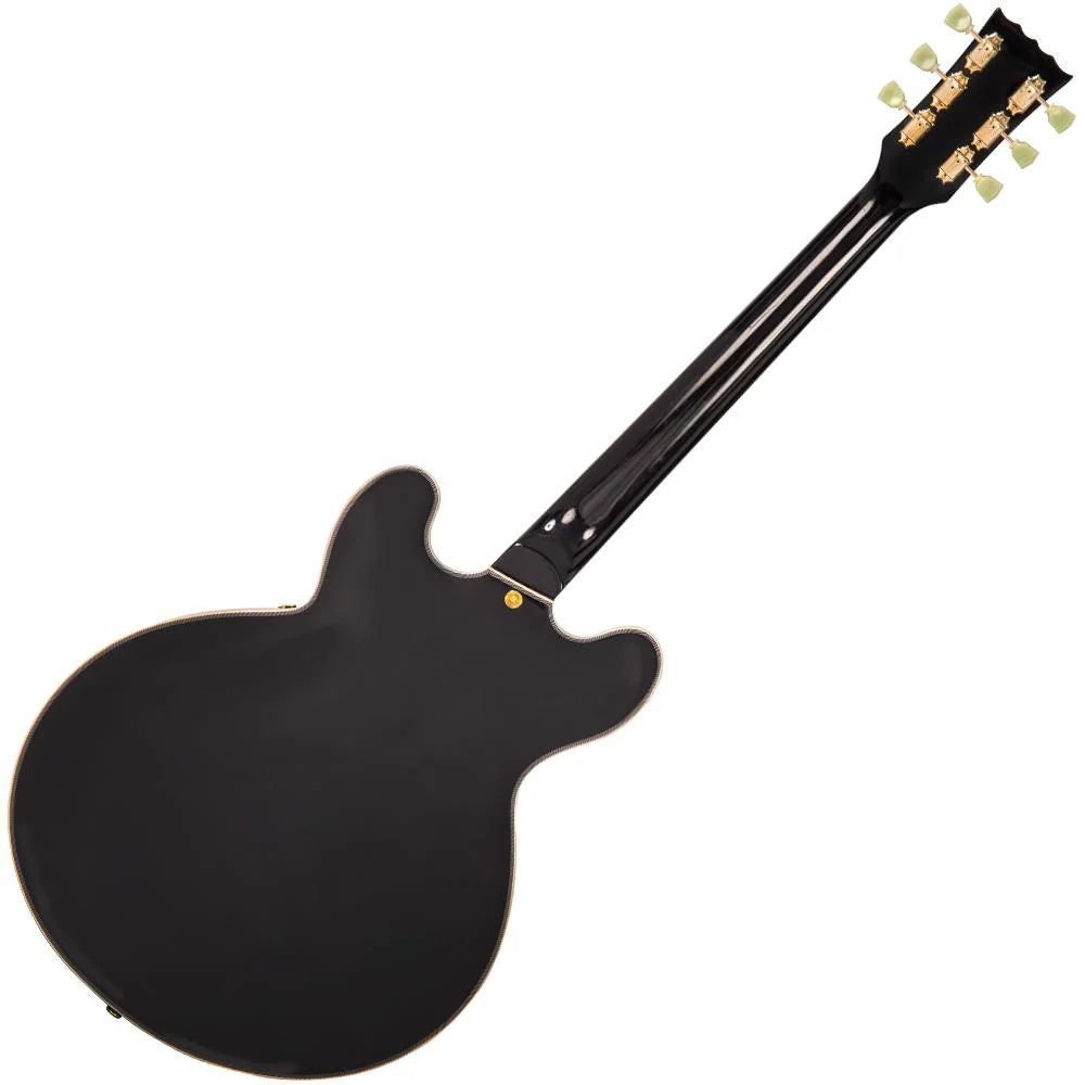 Vintage VSA500 ReIssued Semi Acoustic Guitar - Boulevard Black