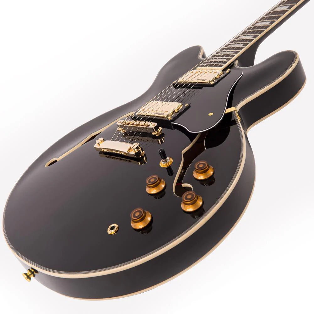 Vintage VSA500 ReIssued Semi Acoustic Guitar - Boulevard Black