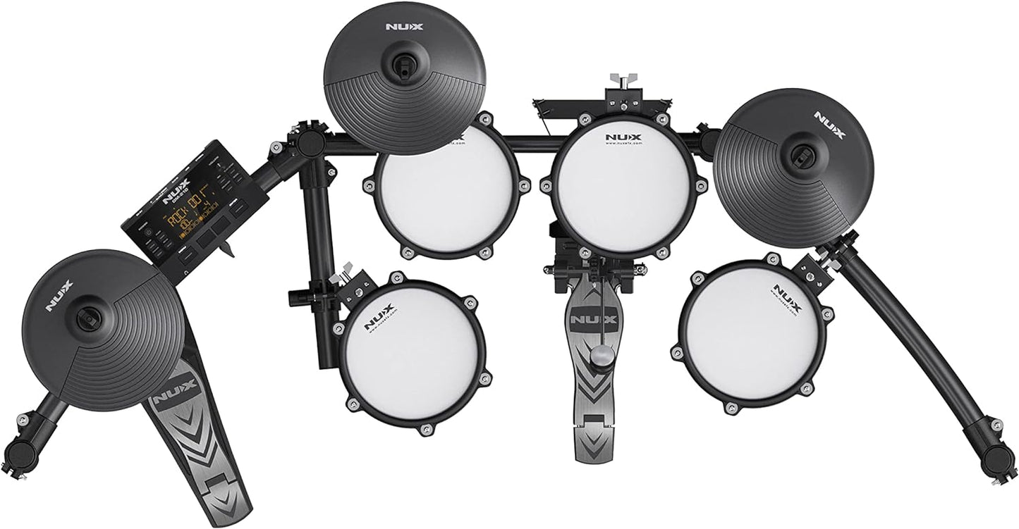 NUX DM-210 Digital Drum Kit w/Mesh Heads (Aux, Bluetooth, Coach Function, MIDI USB & Headphone Output) - Black