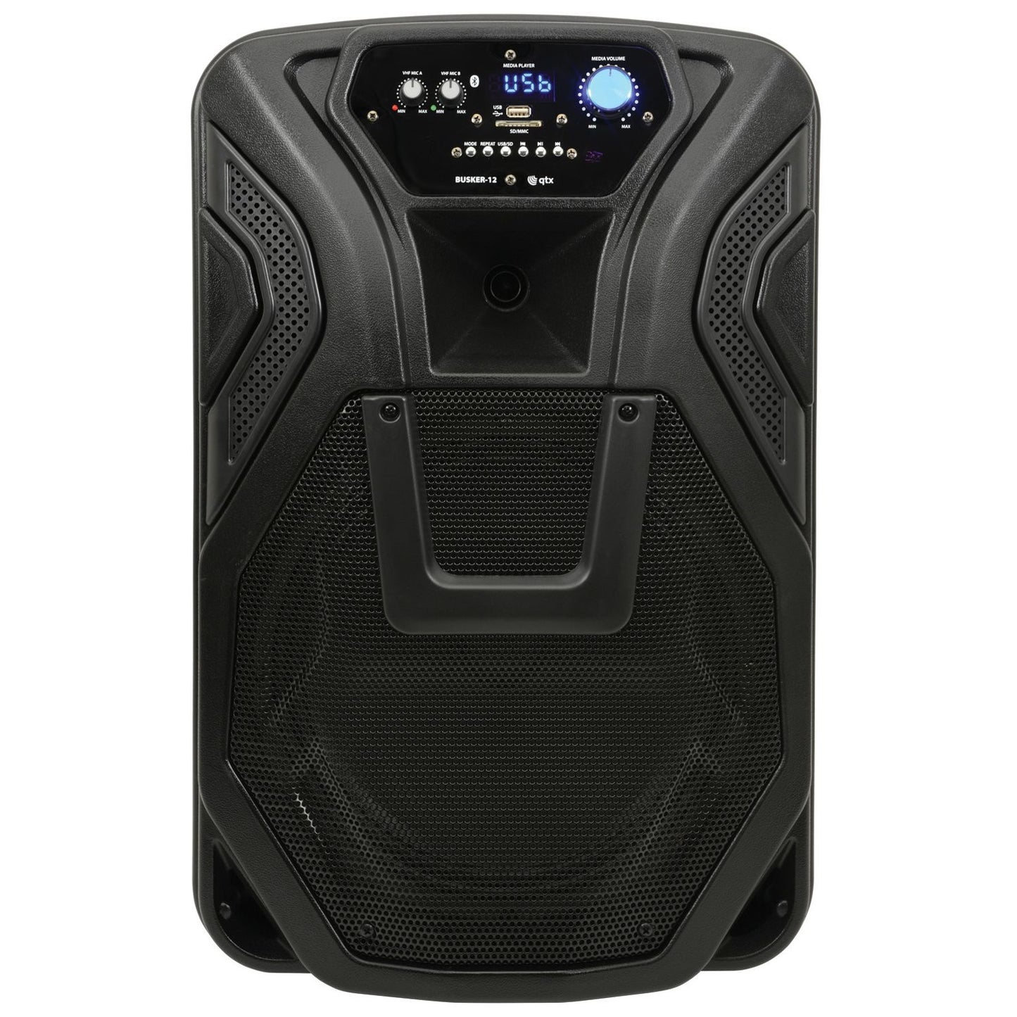 QTX BUSKER-12 12" Busker PA with VHF Mics & Media Player