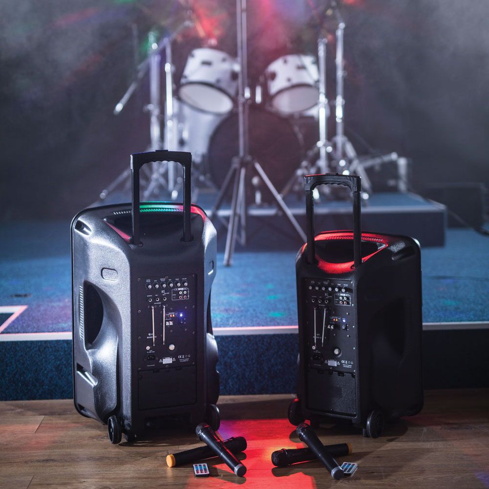 QTX BUSKER-12 12" Busker PA with VHF Mics & Media Player