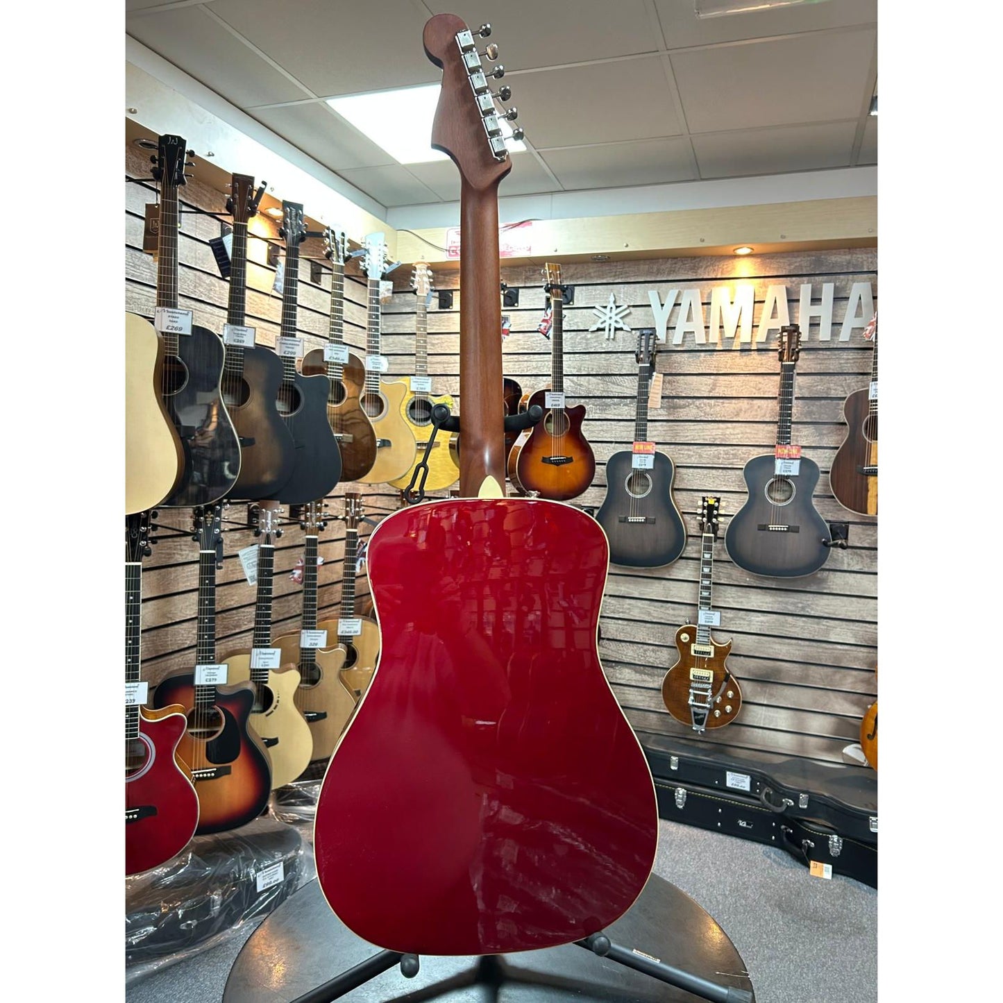 Fender Malibu - Candy Apple Red Electro Acoustic Guitar