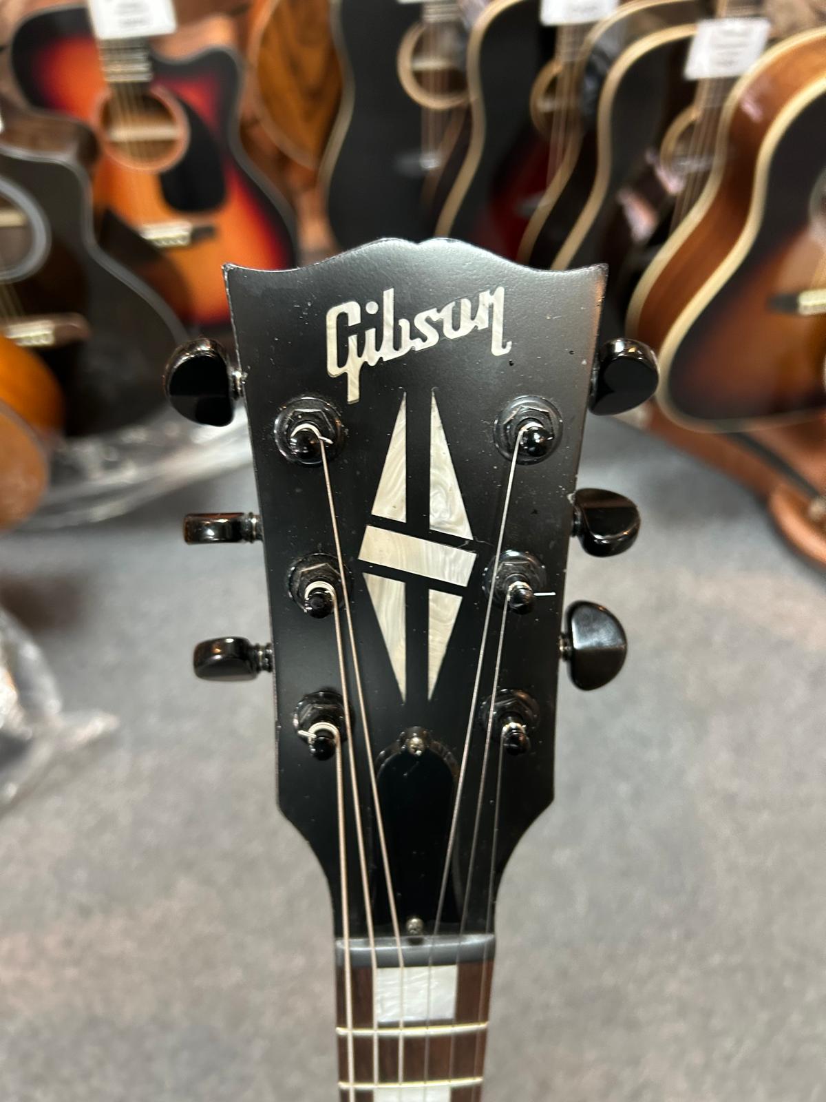 Gibson N-225 Nighthawk Guitar & Hard Case - Ebony/Rick Harris Pinstripe *Limited Edition*