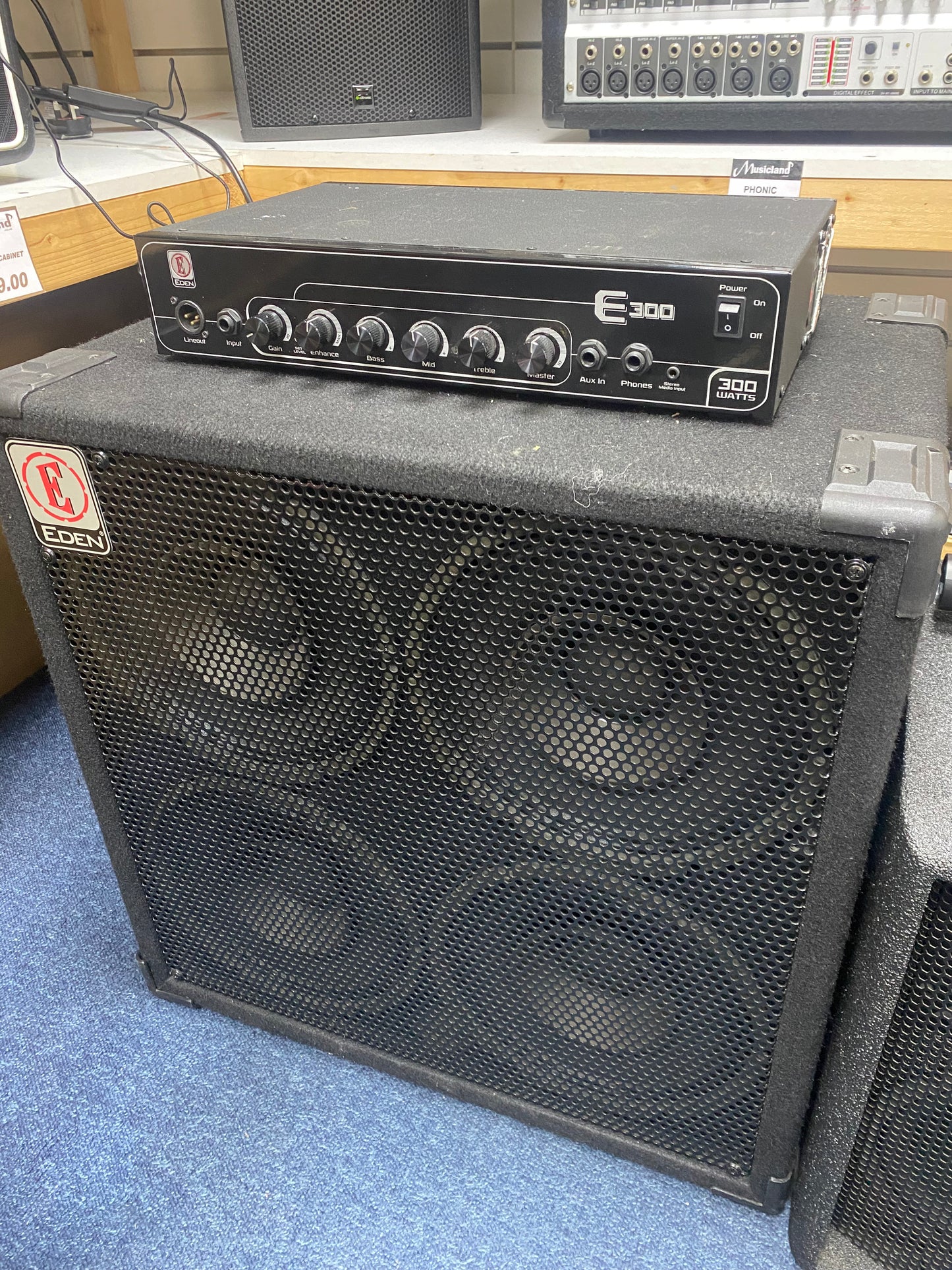 Eden E300 300w Bass Guitar Head and 4x12" Cabinet