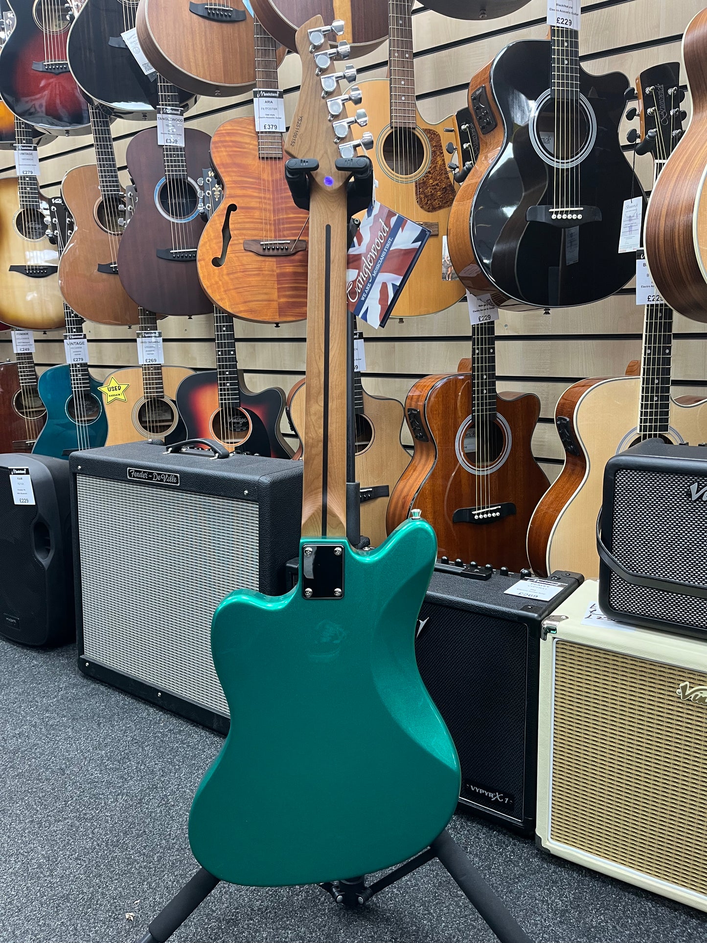 Beautiful Emerald Green Tanglewood Northstar NSP4EG - 'Jazzmaster' Style Guitar