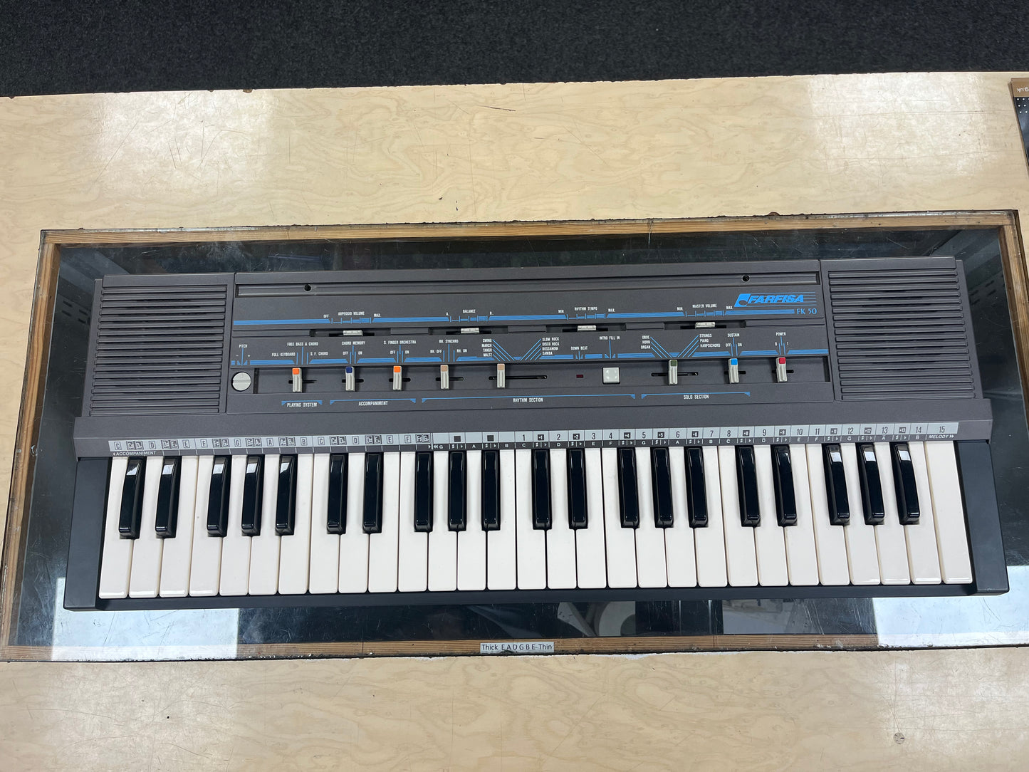 Vintage 1980s Farfisa FK 50 49 Key Keyboard & Manual, Box