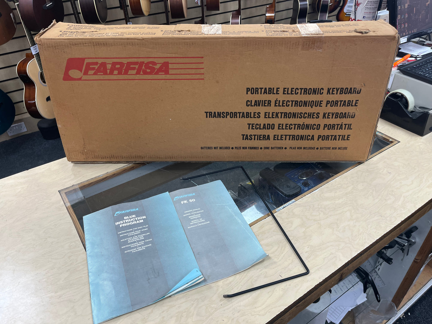 Vintage 1980s Farfisa FK 50 49 Key Keyboard & Manual, Box