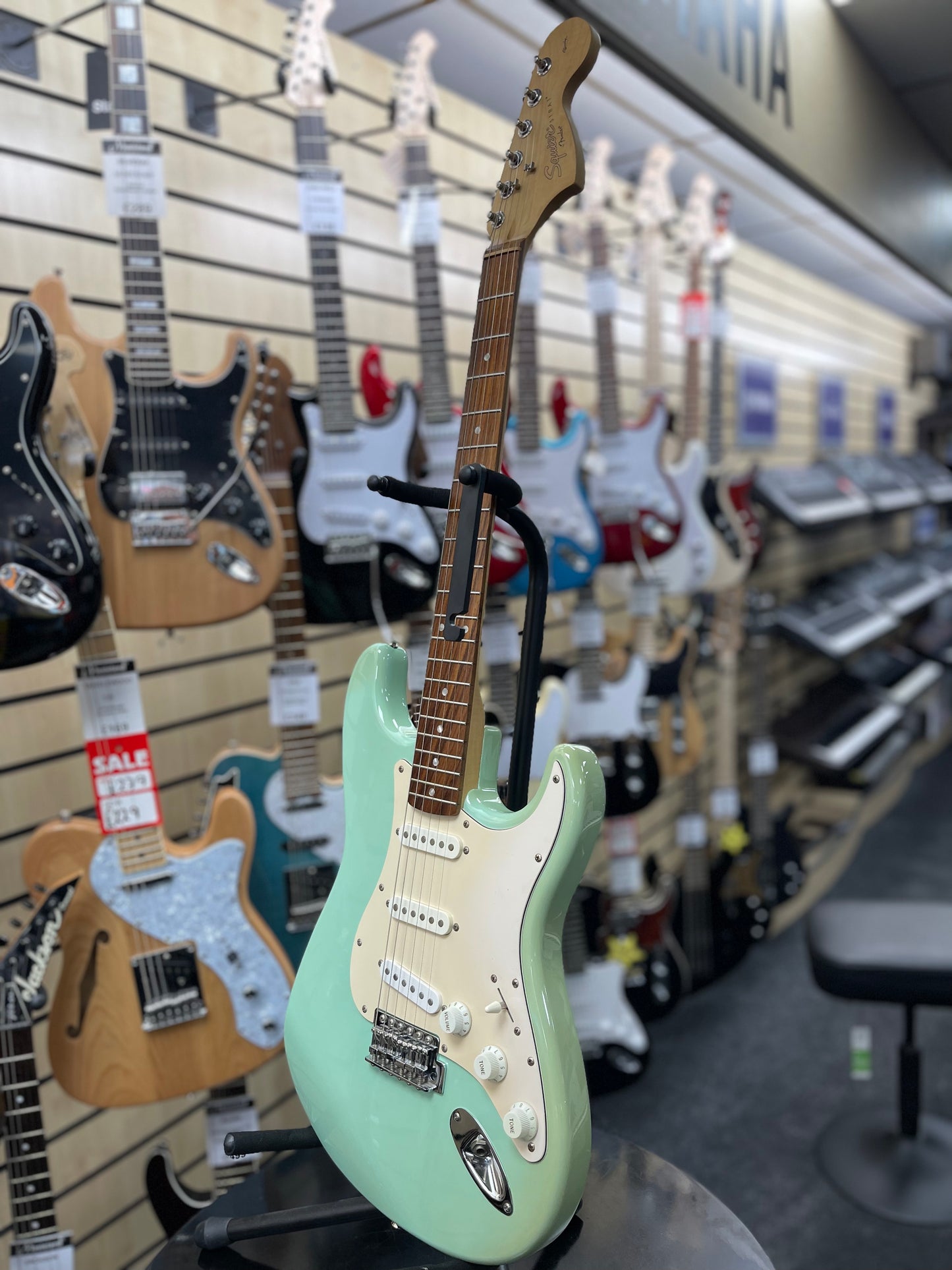 Squier by Fender Stratocaster Electric Guitar - Surf Green.