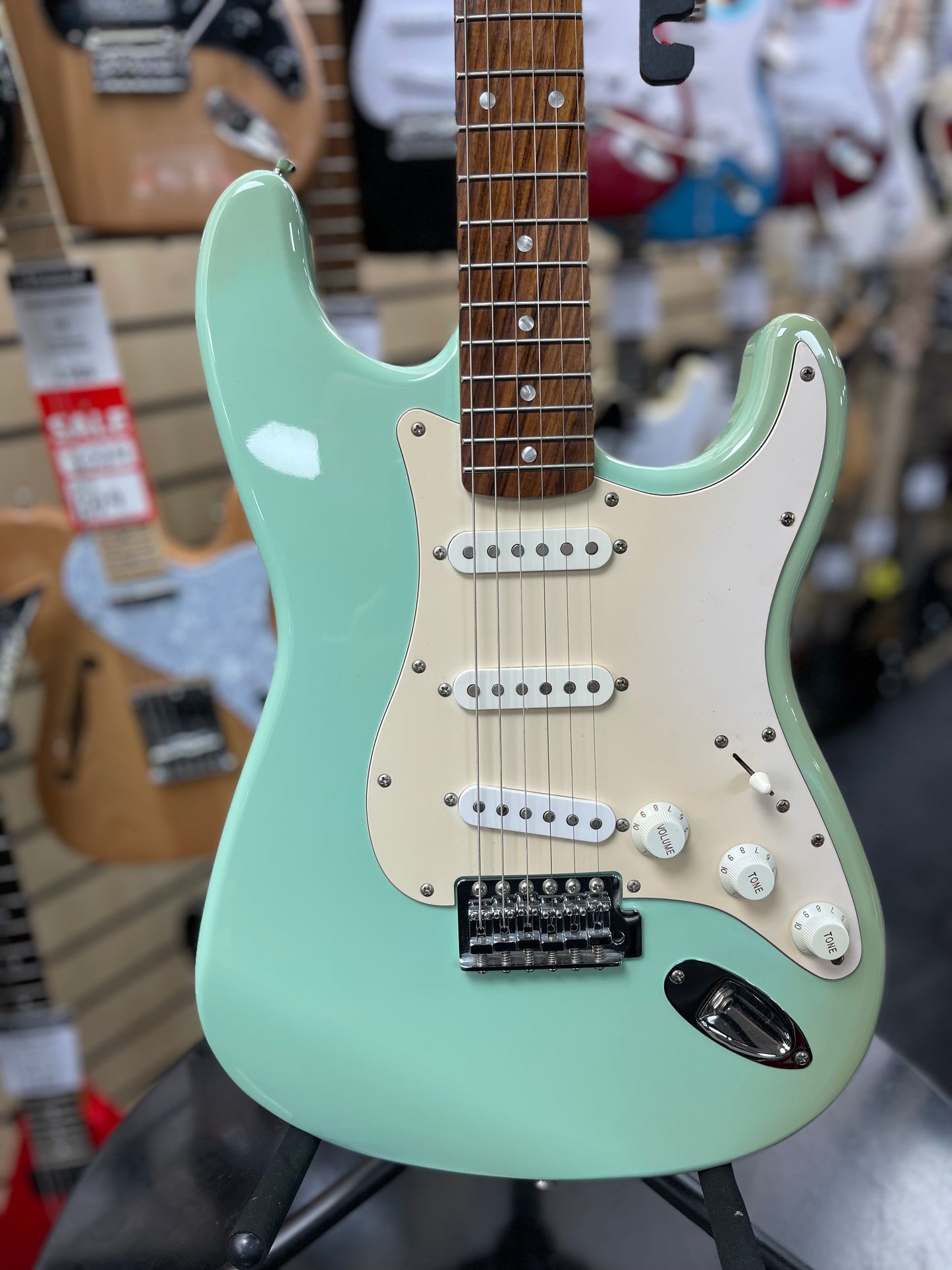 Squier by Fender Stratocaster Electric Guitar - Surf Green.