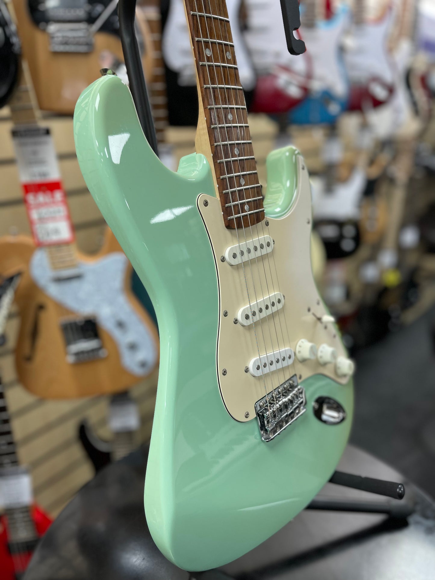 Squier by Fender Stratocaster Electric Guitar - Surf Green.