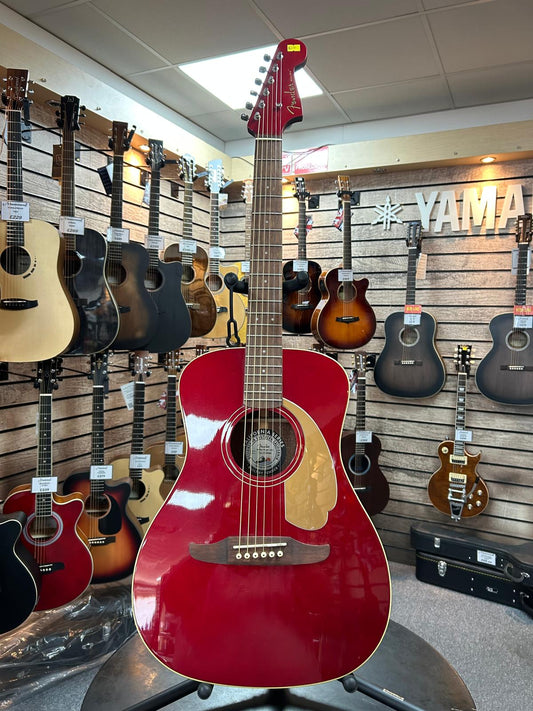 Fender Malibu - Candy Apple Red Electro Acoustic Guitar