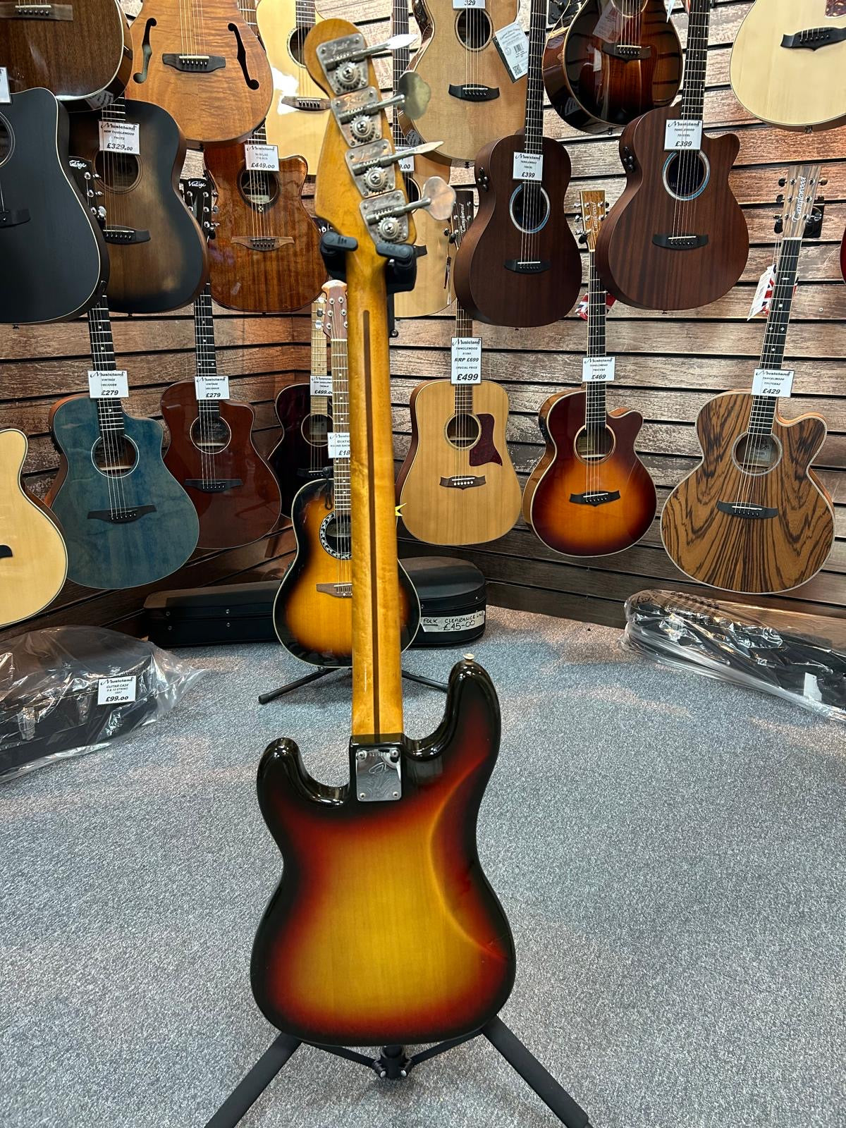 Vintage 1975 Sunburst Fender Precision P Bass & Hard Case