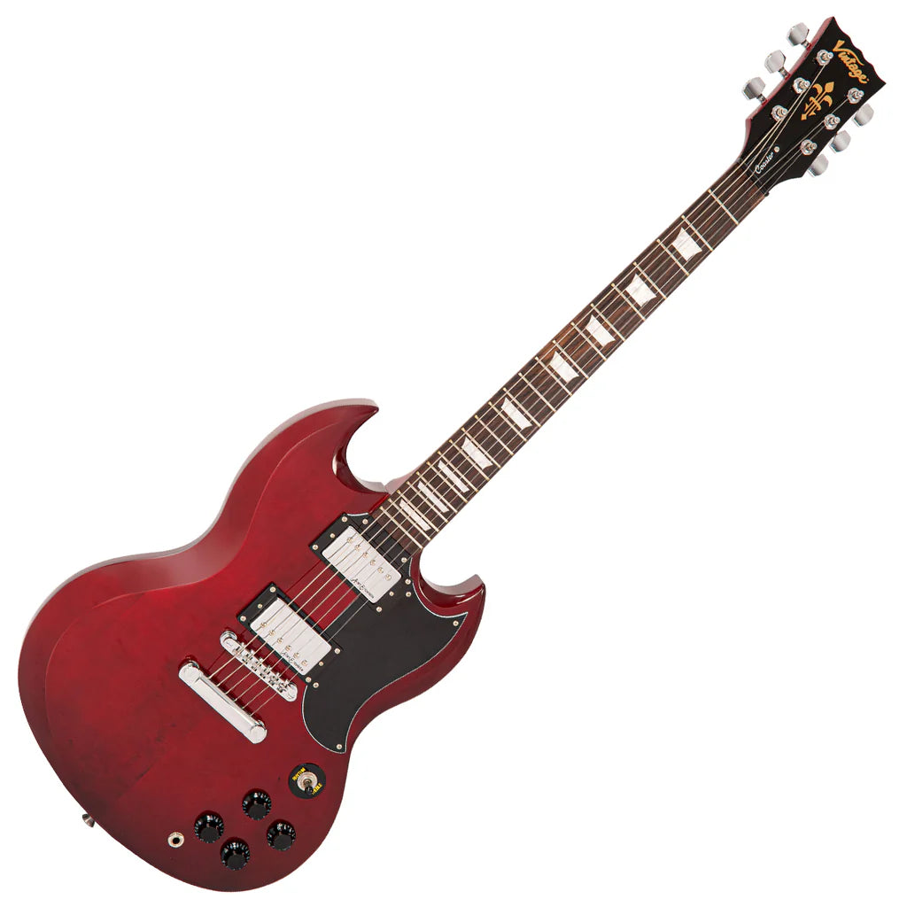 Vintage V69 Coaster Series Electric Guitar - Cherry Red