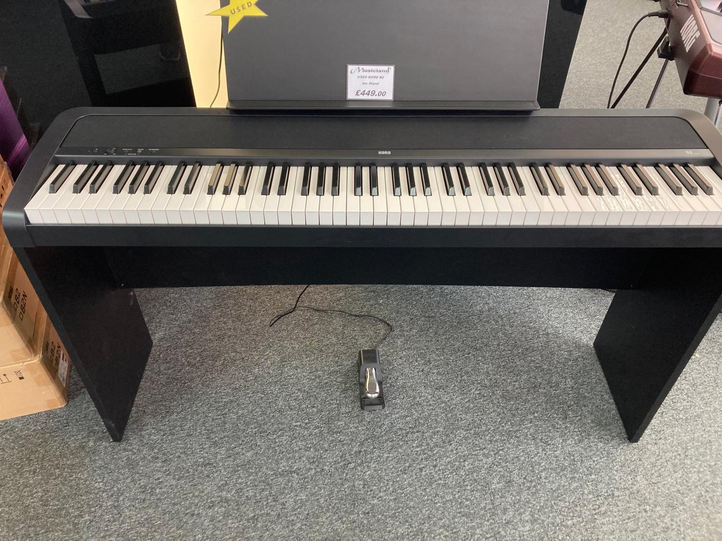 USED Korg B2 88 Key Digital Piano w/Stand, Pedal & Music Rest