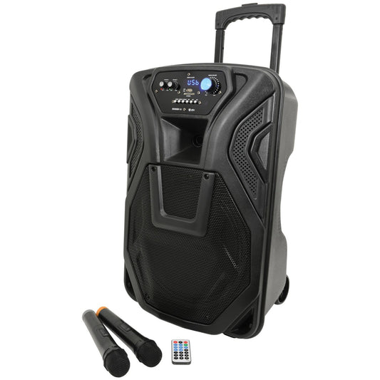 QTX BUSKER-12 12" Busker PA with VHF Mics & Media Player