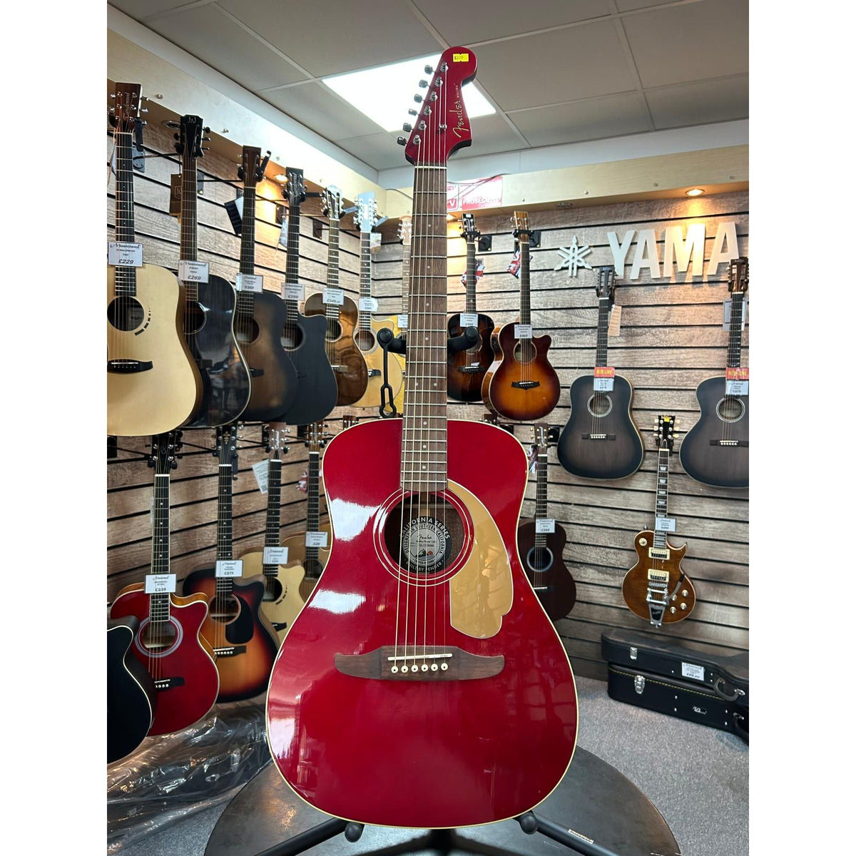 Fender Malibu - Candy Apple Red Electro Acoustic Guitar
