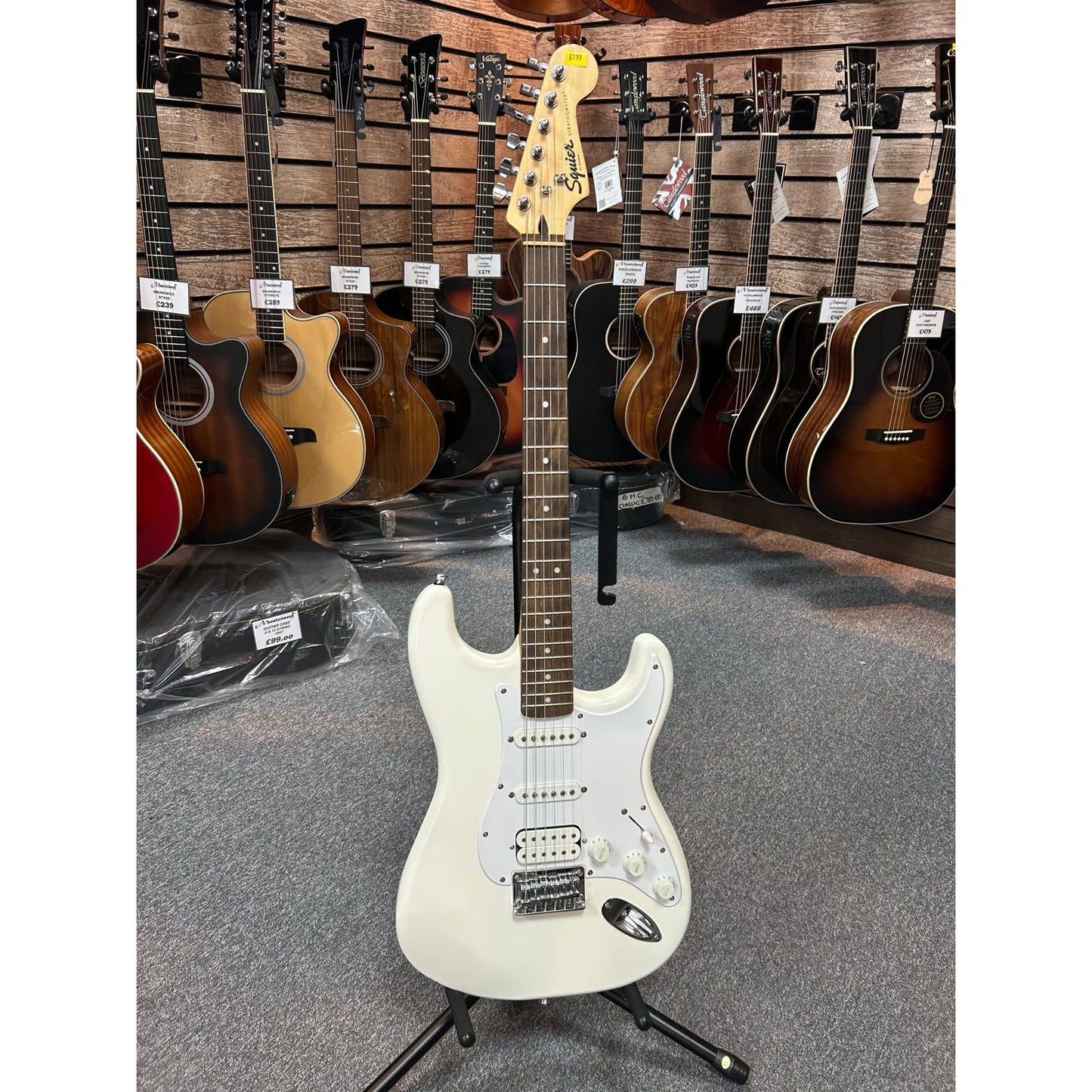 Squier by Fender White Stratocaster Guitar